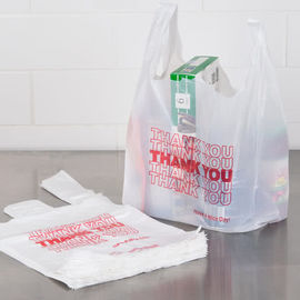 Розничная белая пластмасса благодарит вас кладет в мешки, изготовленные на заказ сумки футболки для бакалеи